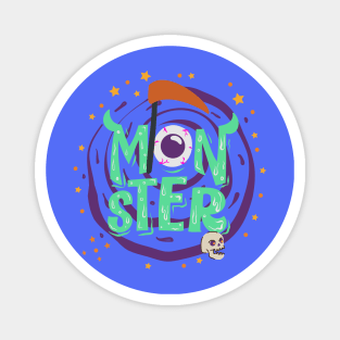 Monster Halloween Graphic T-Shirt Art Magnet
